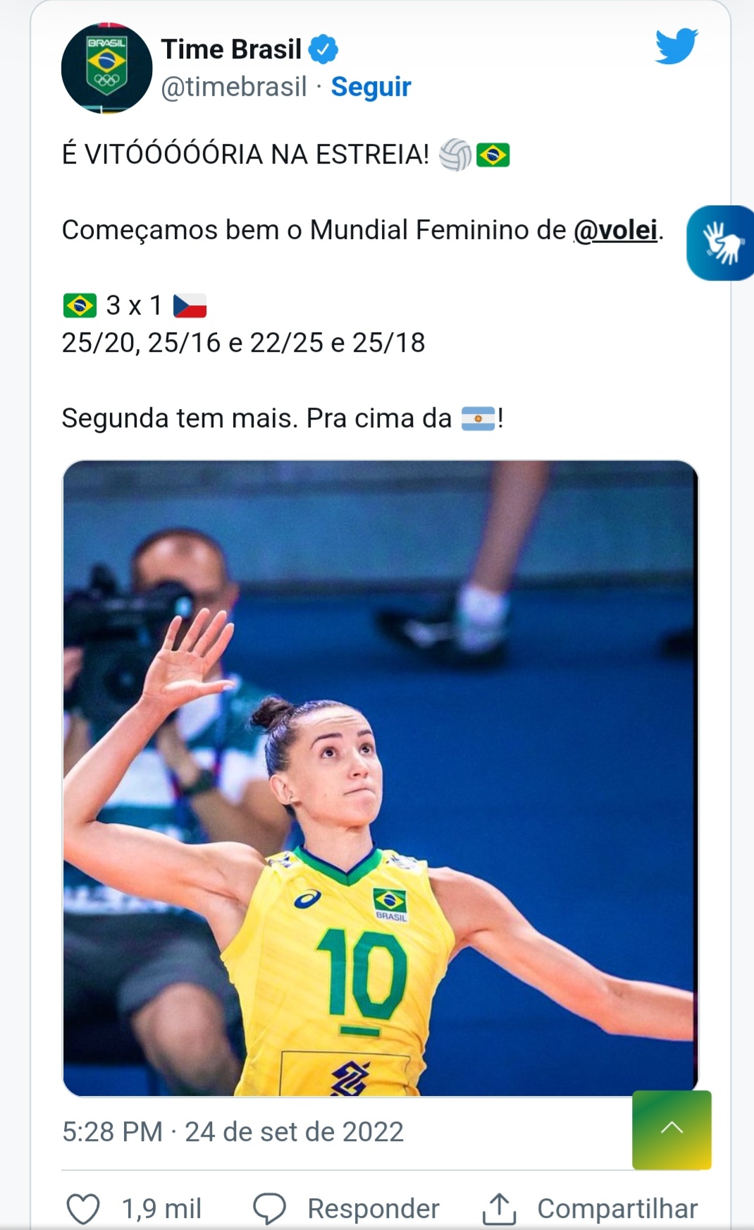 Brasil estreia com vitória no tie-break pelo Mundial de Vôlei - Esportes DP