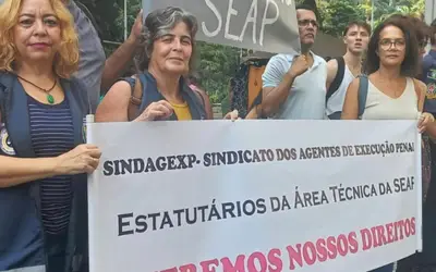 Agentes de execução Penal da SEAP-RJ fazem ato no Palácio Guanabara 