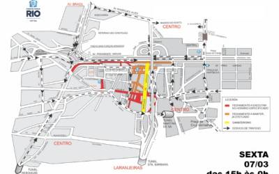 Esquema de trânsito para o desfile da Corte Mirim do Carnaval, nesta sexta-feira, no Sambódromo